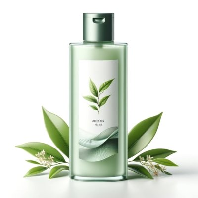 a bottle of Organic green tea facial cleanser