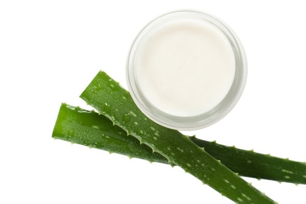 a jar of Organic skincare aloe vera cream